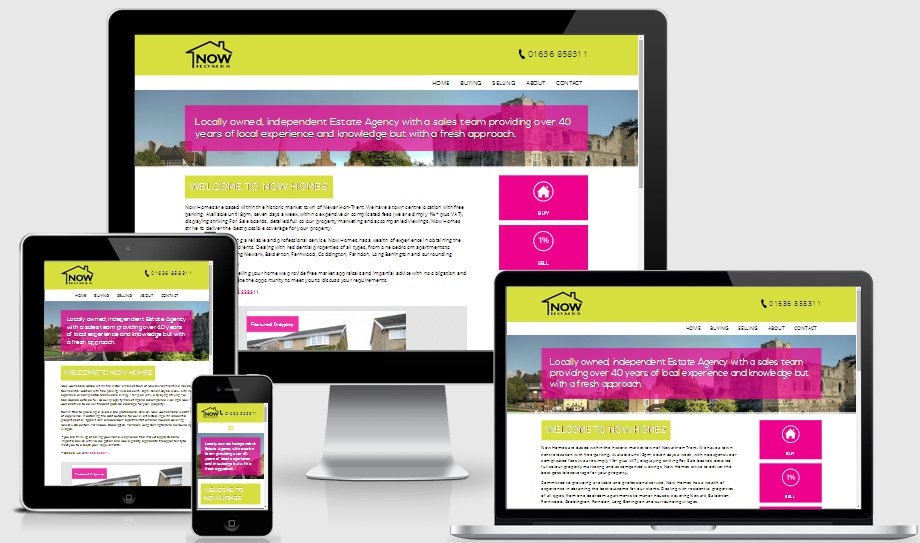 Now Homes website as viewed on Apple Devices